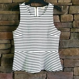 J. Crew Stripe Peplum Top.  New